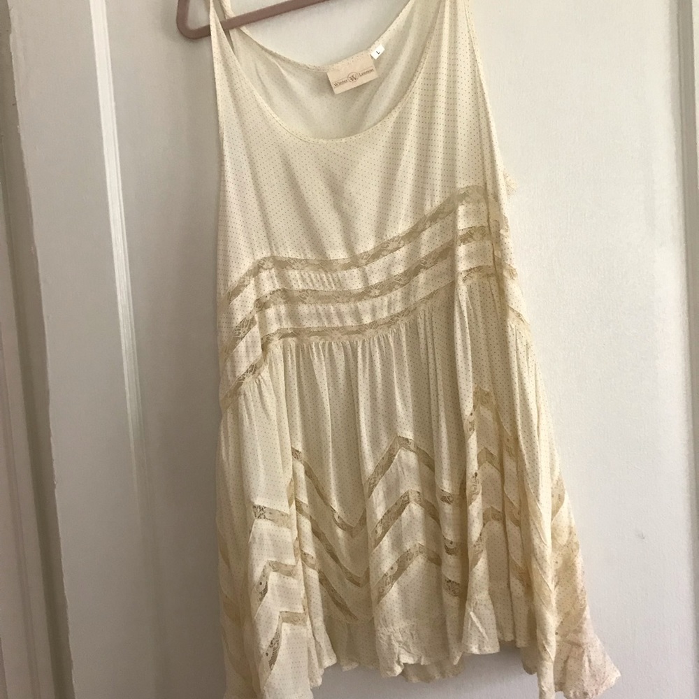 Beige lace tunic. Can be worn as a layering piece